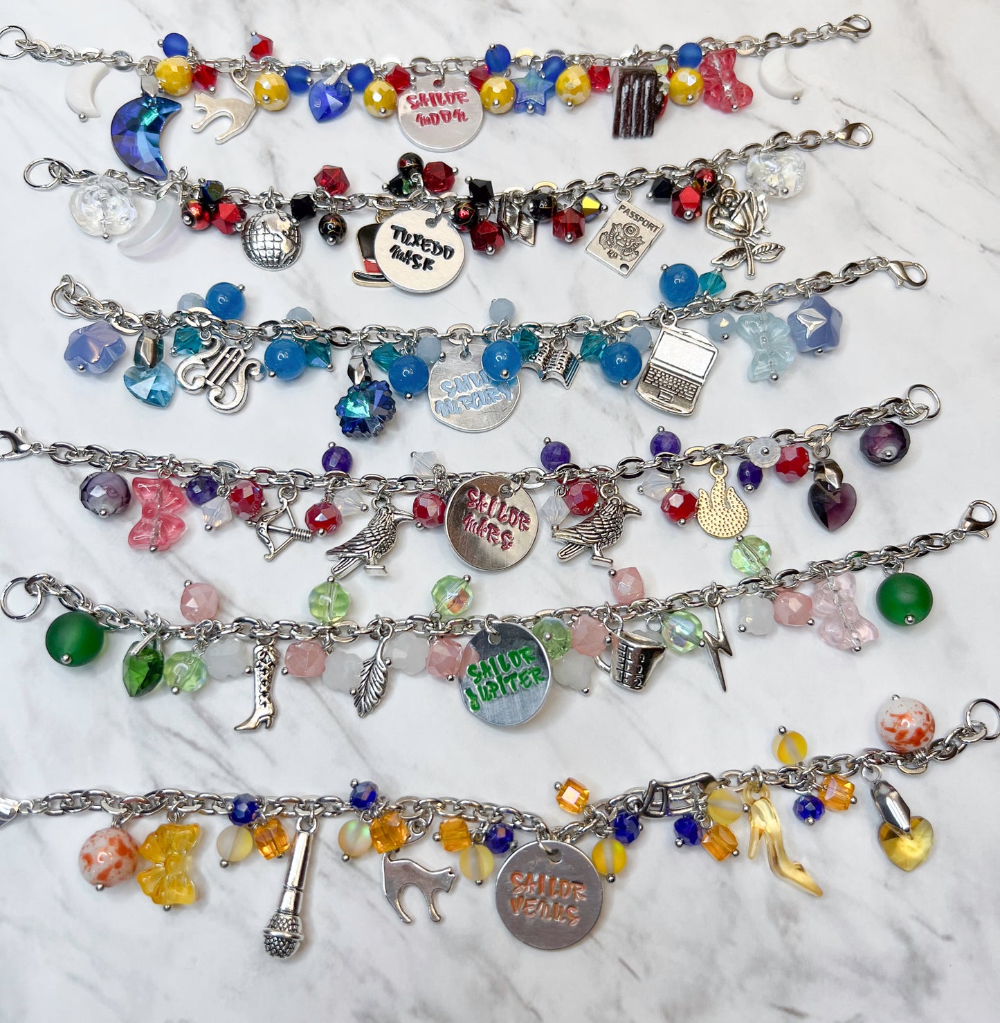 Sailor Moon and Scouts Bracelets