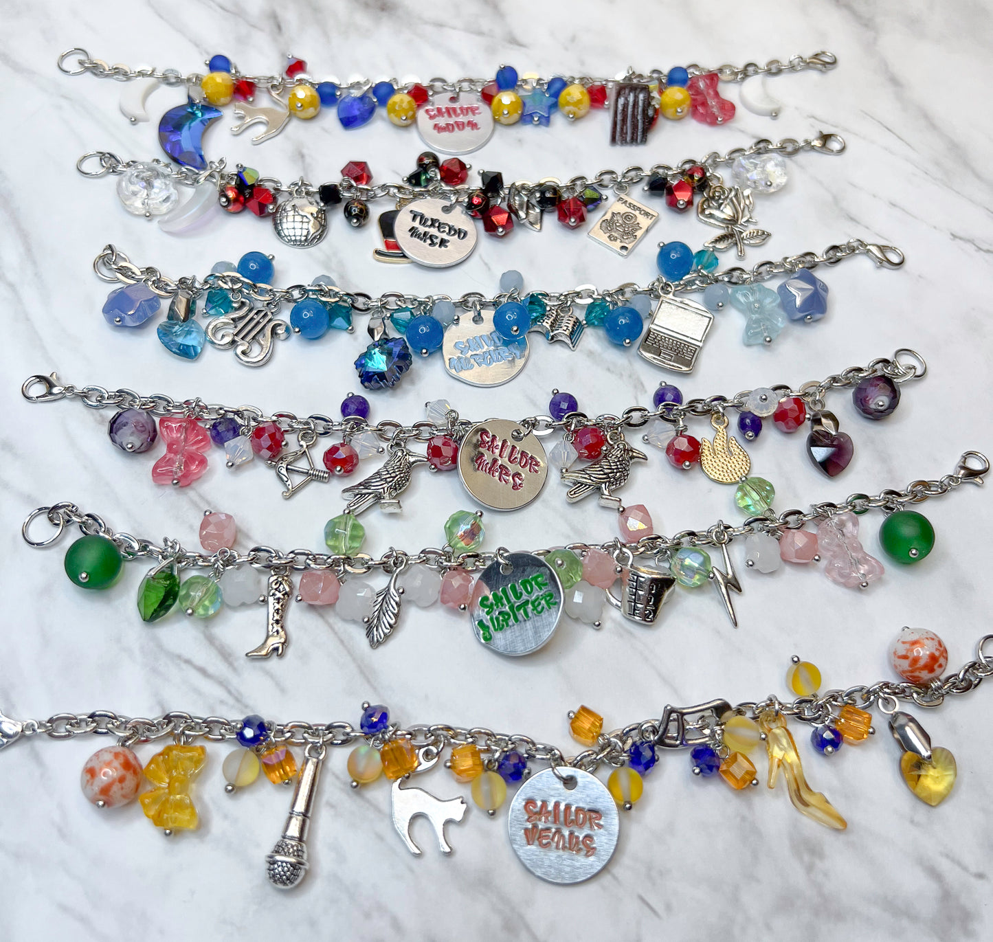 Sailor Moon and Scouts Bracelets