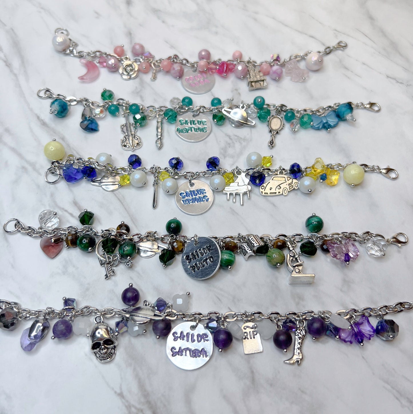 Sailor Moon and Scouts Bracelets