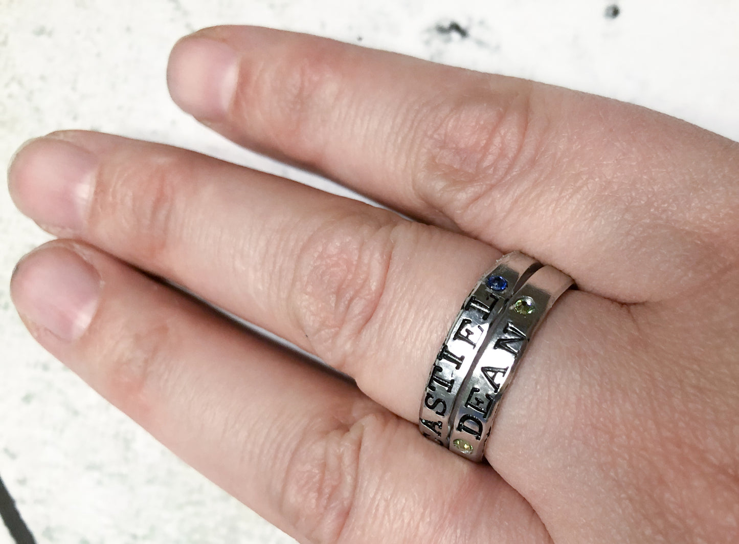 Dean and Castiel Stackable Rings