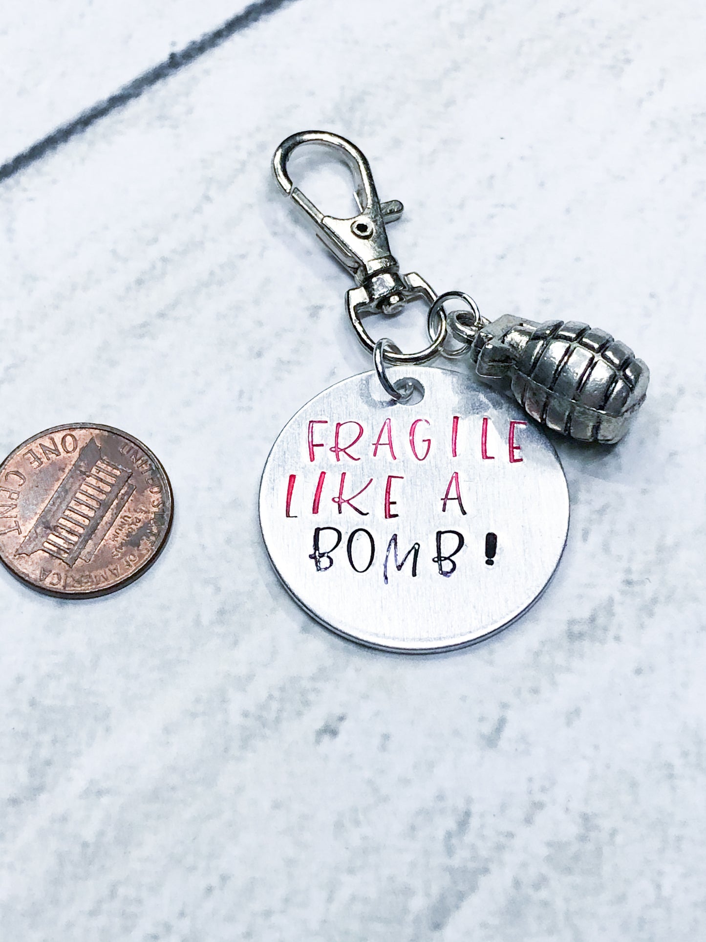 Fragile Like A Bomb Bag Clip