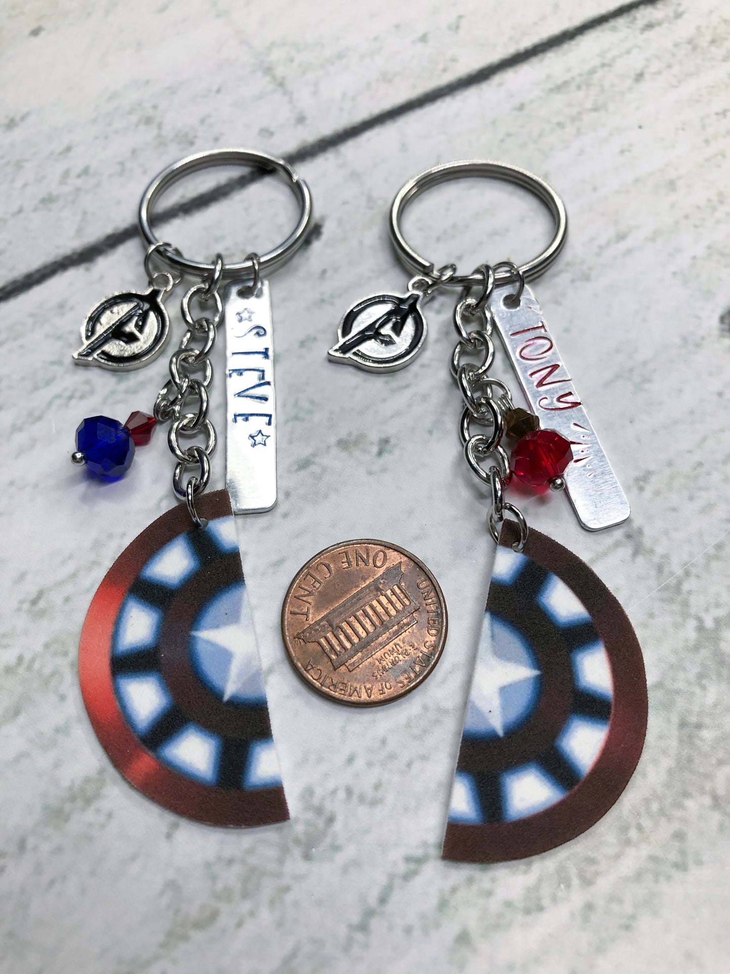 Captain America and Iron Man Inspired Best Friend Key Chains