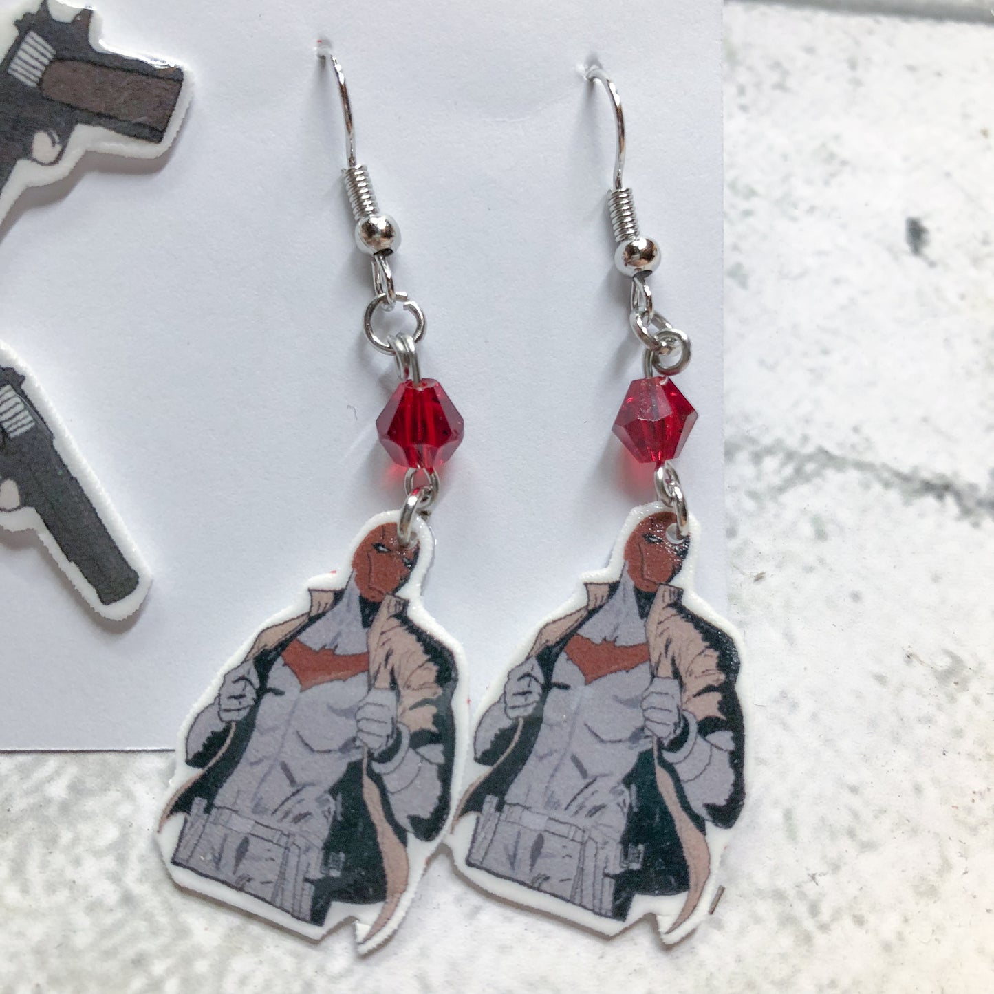 Redhood or Nightwing Earring Set