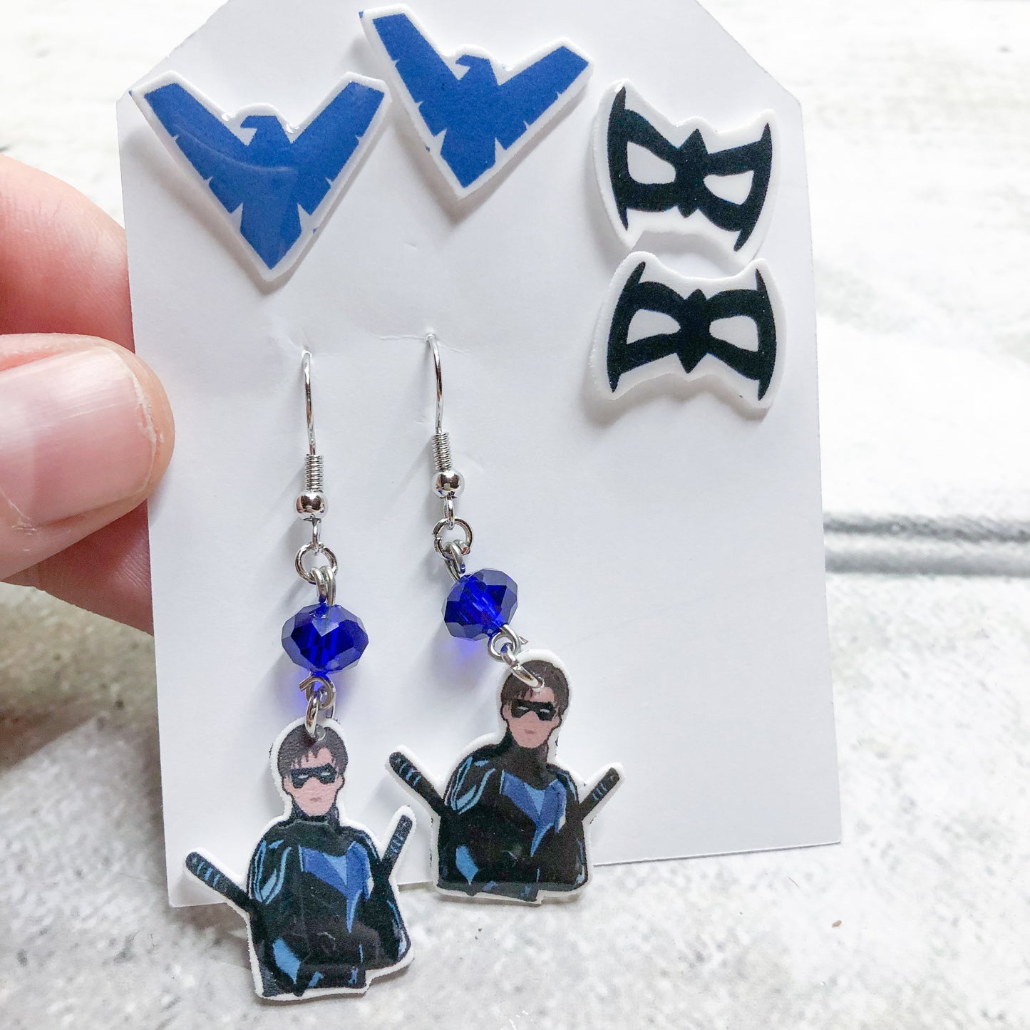 Redhood or Nightwing Earring Set