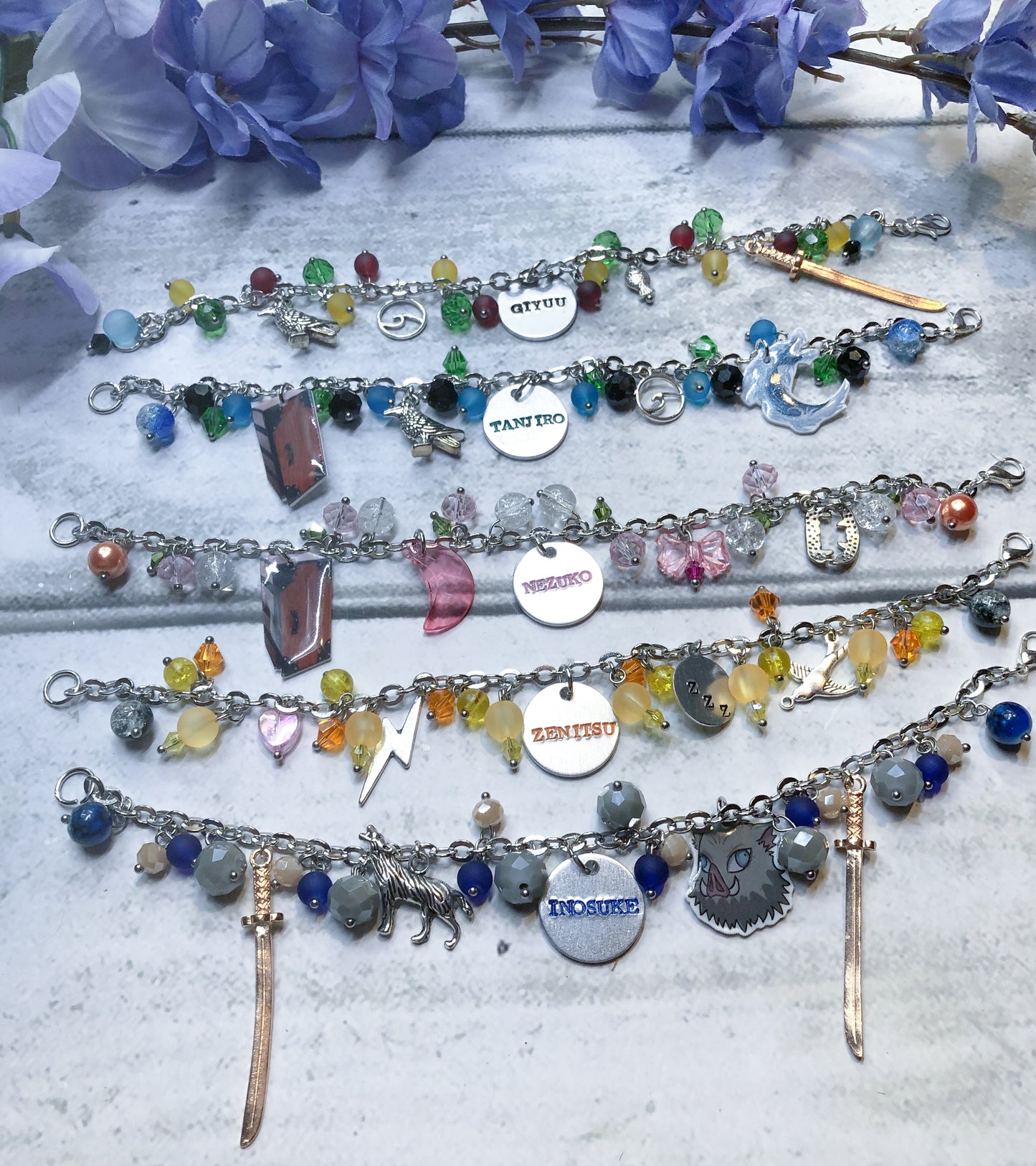 KNY Demon Character Inspired Loaded Bracelets