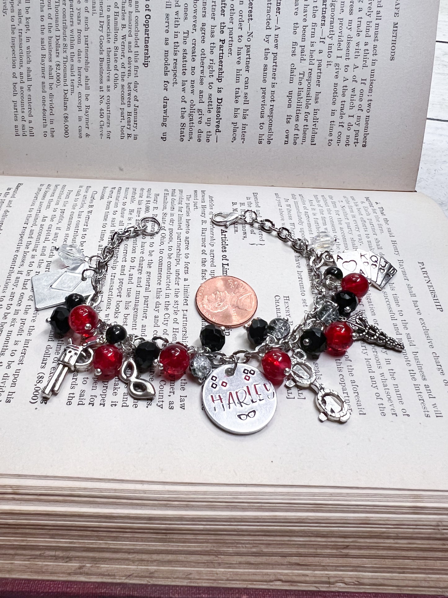 Classic Harley Quinn Inspired Loaded Bracelet