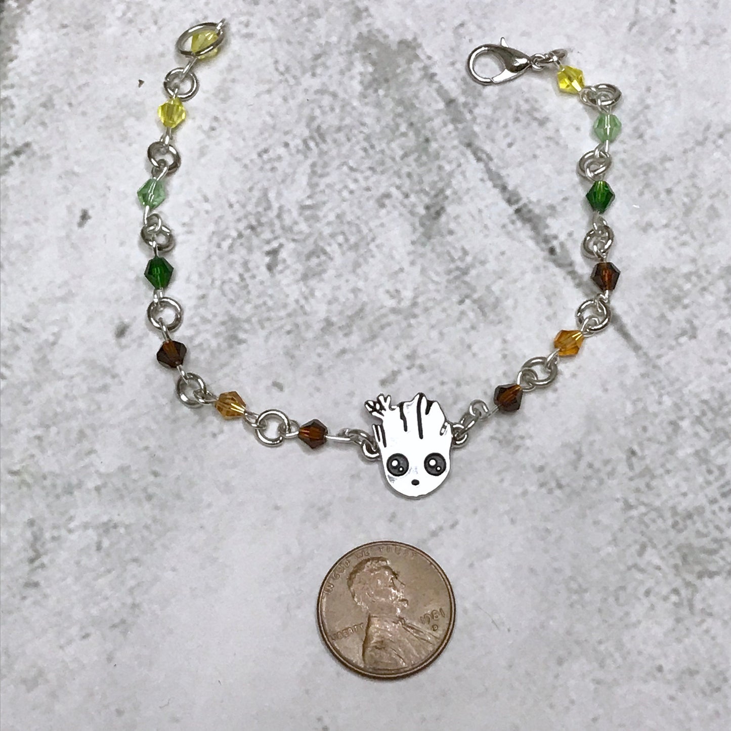 Groot Inspired Crystal Bracelet