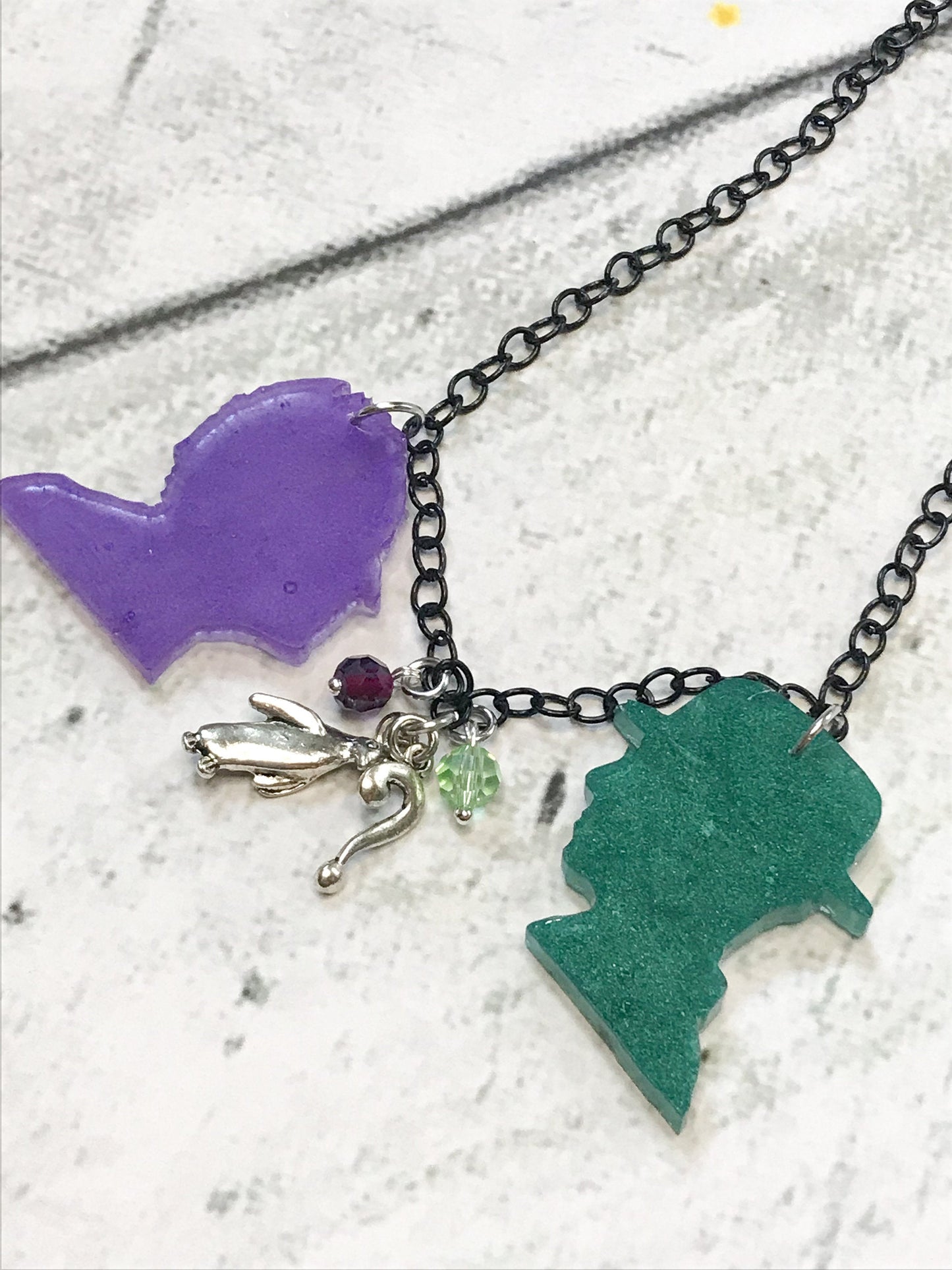 Penguin and Riddler Silhouette Necklace