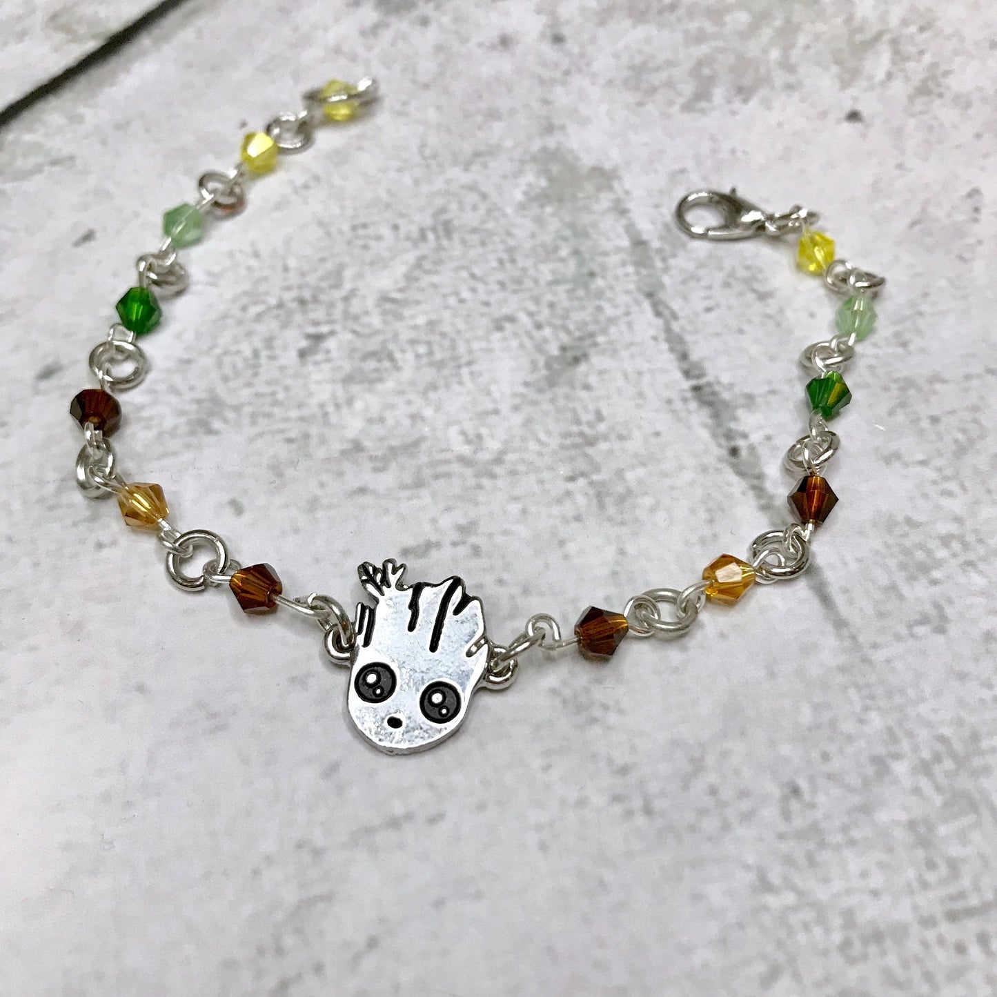 Groot Inspired Crystal Bracelet