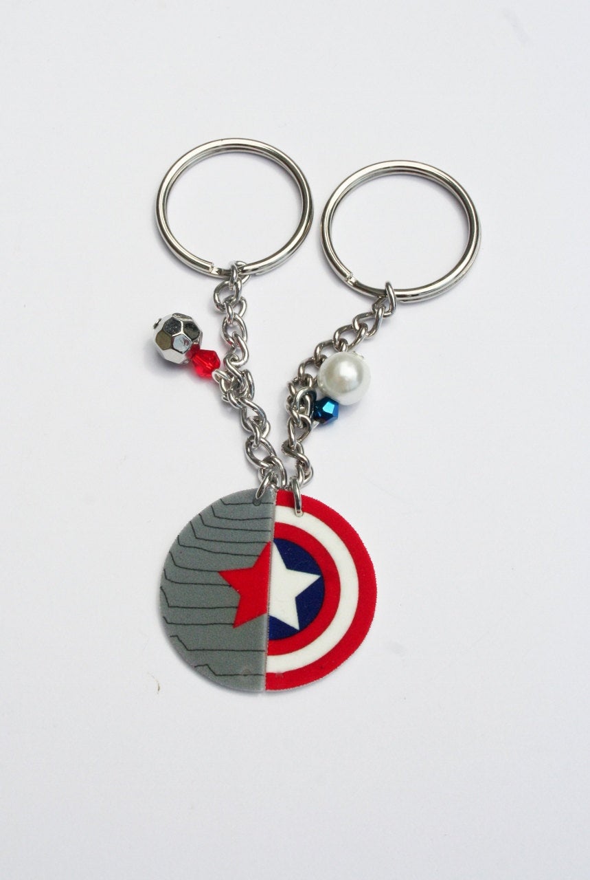 Winter Soldier Captain America Inspired Best Friend Key Chain