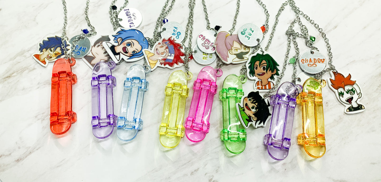 SK8 Character Skateboard Necklaces