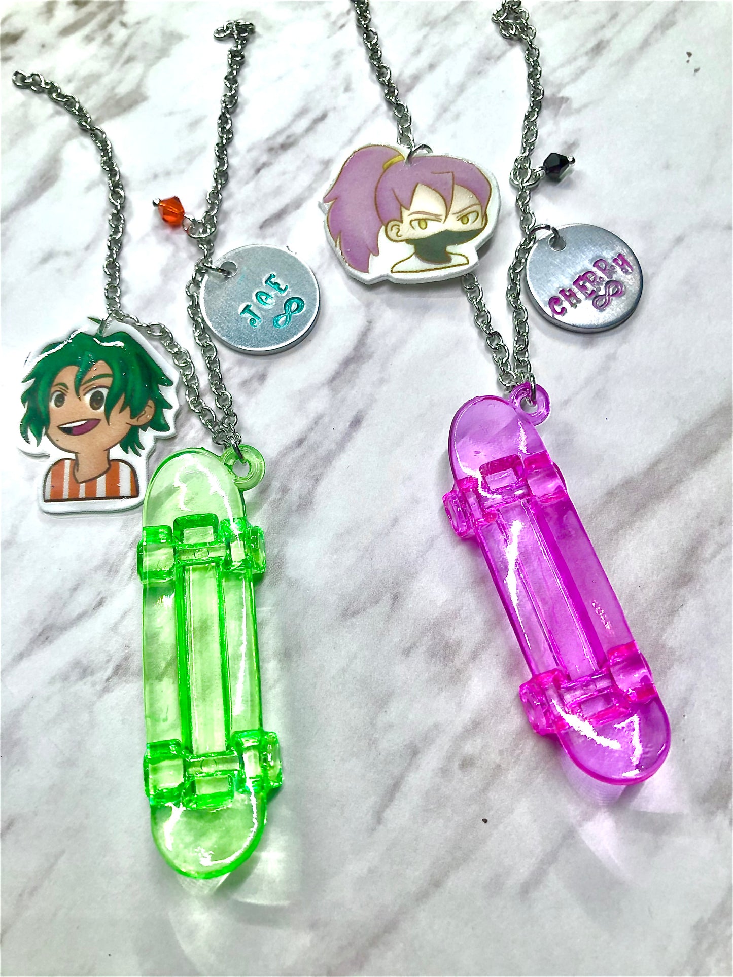 SK8 Character Skateboard Necklaces