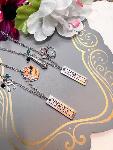 My School President Tinn and Gun Necklaces