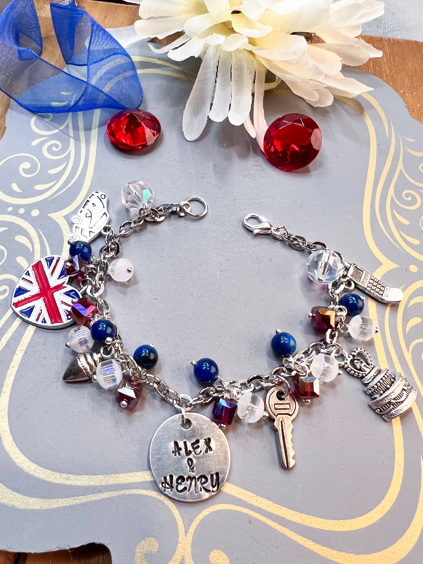 Red, White and Royal Blue Bracelet