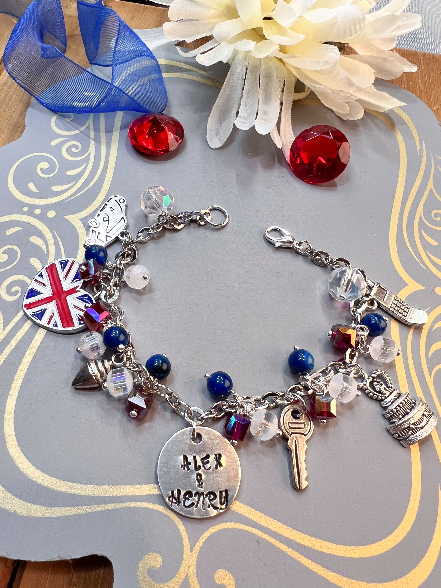 Red, White and Royal Blue Bracelet