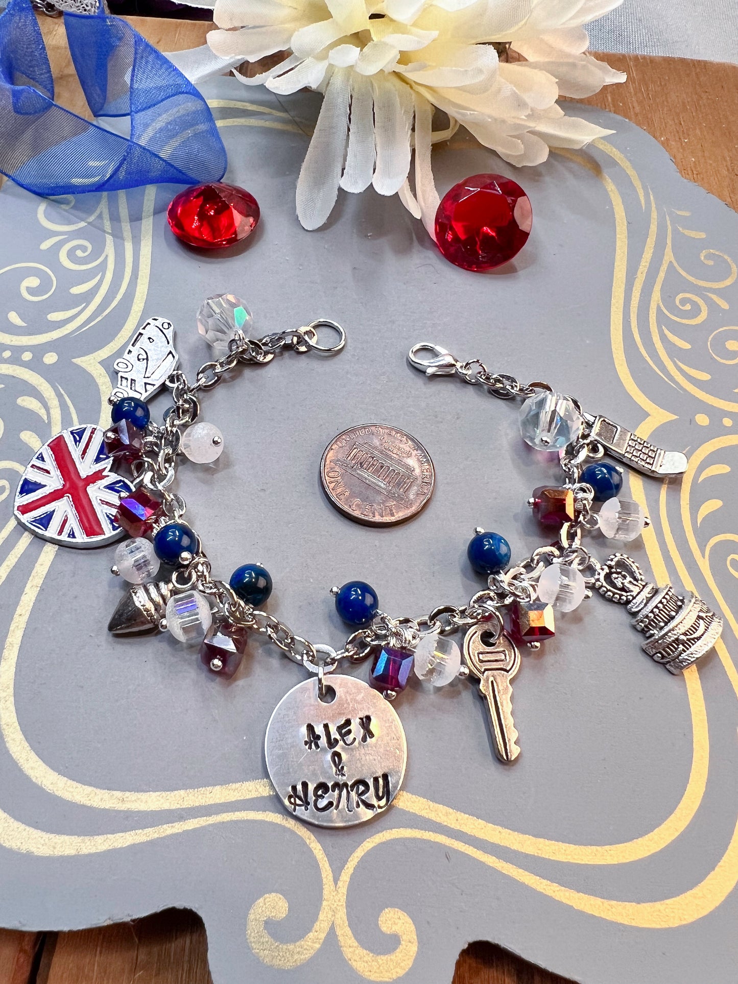 Red, White and Royal Blue Bracelet