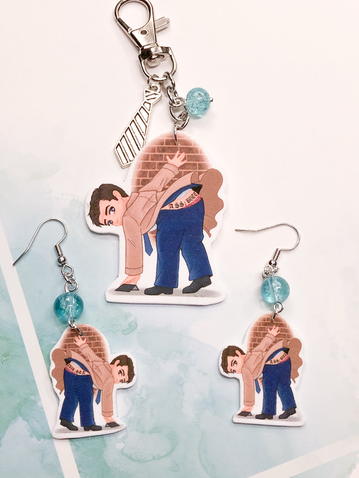 Castiel Badge Key Chain Or Earrings