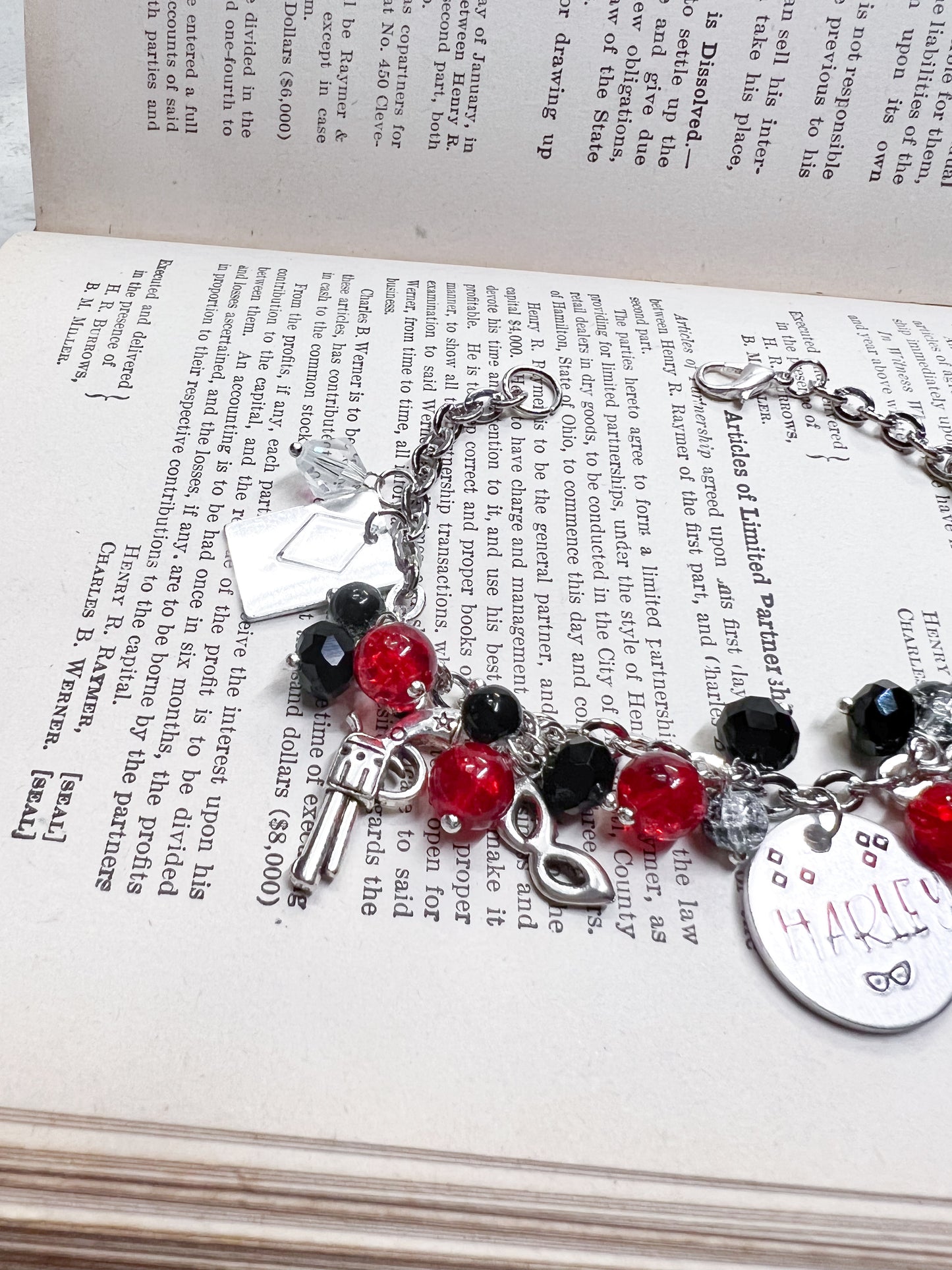 Classic Harley Quinn Inspired Loaded Bracelet