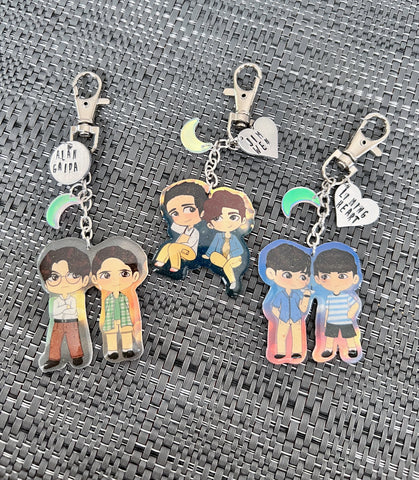 Moonlight Chicken Couples KeyChains