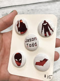 Red Hood Foiled Pin Set