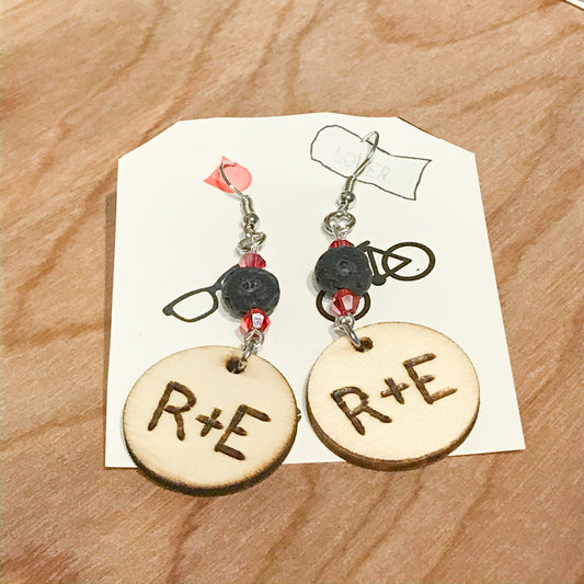 Reddie Wood Burned Earrings