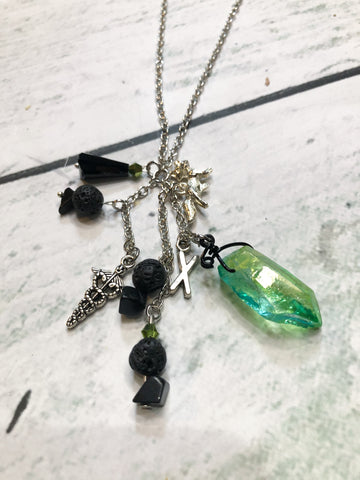 X Files Inspired Crystal Necklace