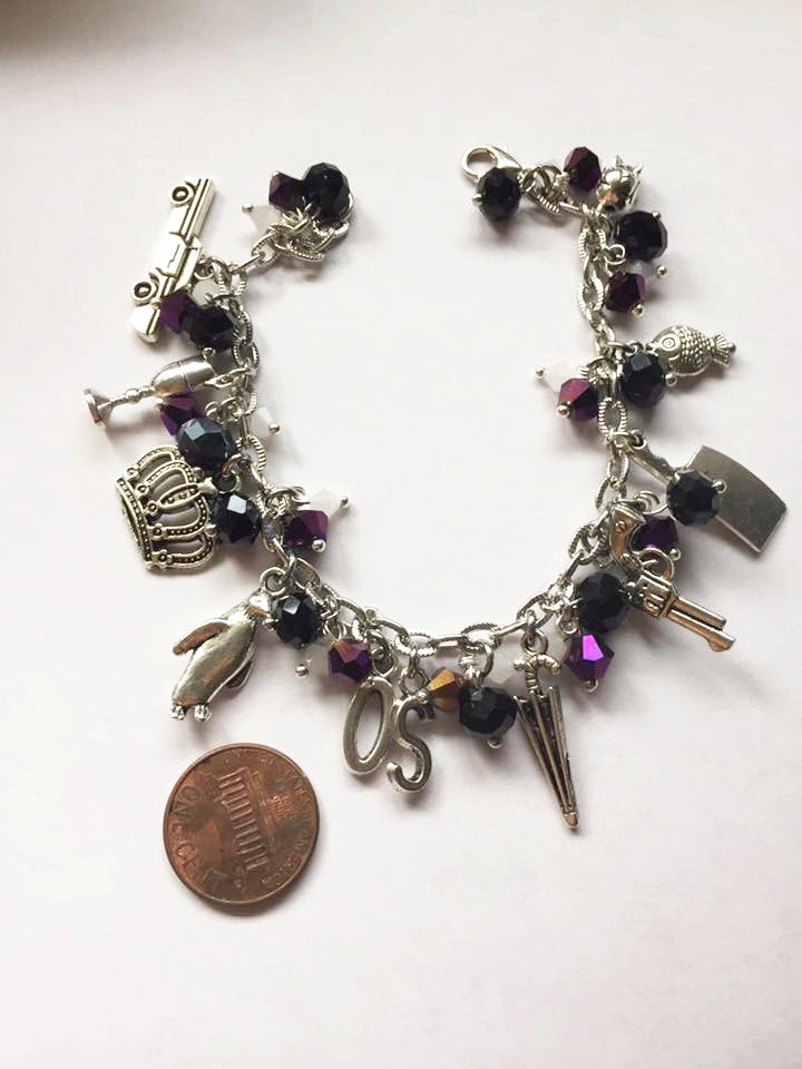 Oswald Cobblepot Inspired Loaded Charm Bracelet