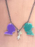 Penguin and Riddler Silhouette Necklace