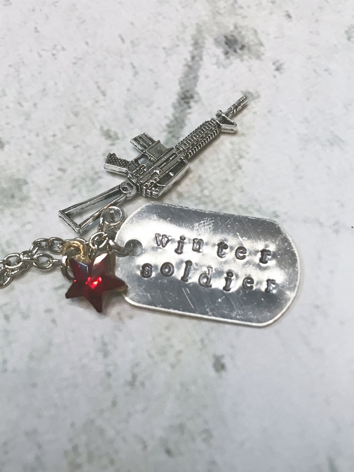 Winter Soldier Inspired Dog Tag Necklace